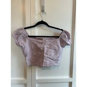 Aeropostale Lavendar Cropped Blouse Medium
